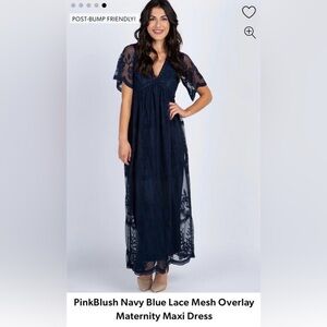Pink Blush navy Lace Dress